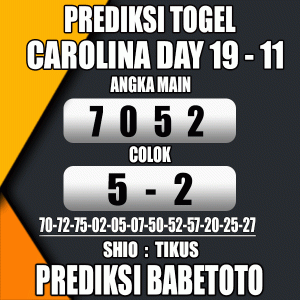 Prediksi CAROLINA DAY 19 November 2023