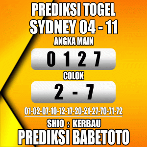 Prediksi SYDNEY 04 November 2023