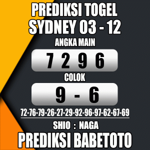 Prediksi SYDNEY 03 Desember 2023