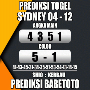 Prediksi SYDNEY 04 Desember 2023