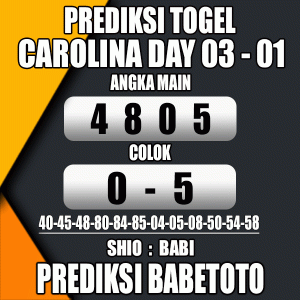 Prediksi CAROLINA DAY 03 Januari 2024