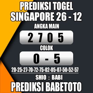 Prediksi SINGAPORE 26 Desember 2023