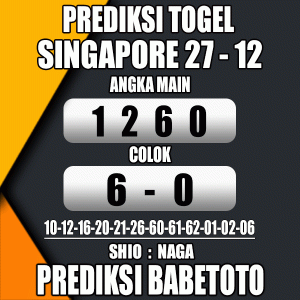 Prediksi SINGAPORE 27 Desember 2023