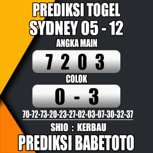 Prediksi SYDNEY 05 Desember 2023