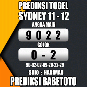 Prediksi SYDNEY 11 Desember 2023