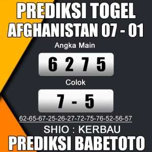 Prediksi AFGHANISTAN 07 Januari 2024