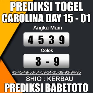 Prediksi CAROLINA DAY 15 Januari 2024