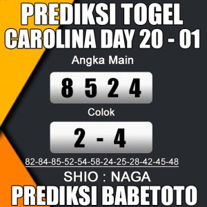 Prediksi CAROLINA DAY 20 Januari 2024