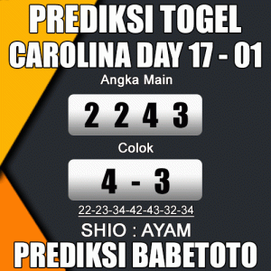 Prediksi CAROLINA DAY 17 Januari 2024