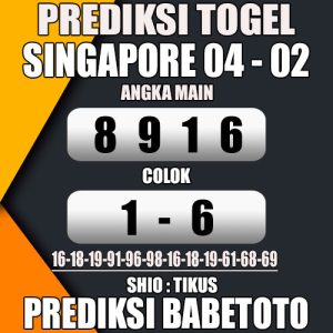 Prediksi SINGAPORE 04 Februari 2024