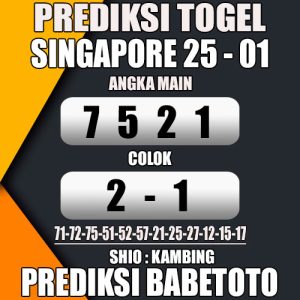 Prediksi SINGAPORE 25 Januari 2024