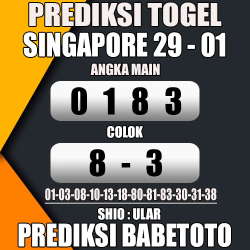 Prediksi SINGAPORE 29 Januari 2024