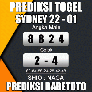 Prediksi SYDNEY 22 Januari 2024