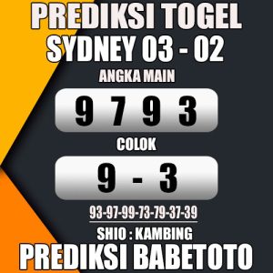 Prediksi SYDNEY 03 Februari 2024