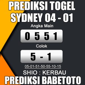 Prediksi SYDNEY 04 Januari 2024