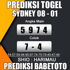 Prediksi SYDNEY 08 Januari 2024