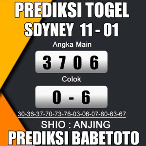 Prediksi SYDNEY 11 Januari 2024