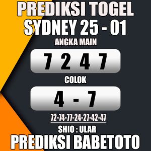 Prediksi SYDNEY 25 Januari 2024