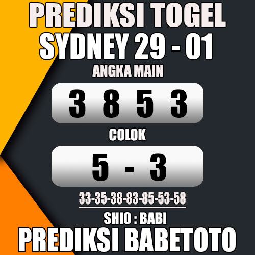 Prediksi SYDNEY 29 Januari 2024