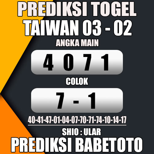 Prediksi TAIWAN 03 Februari 2024