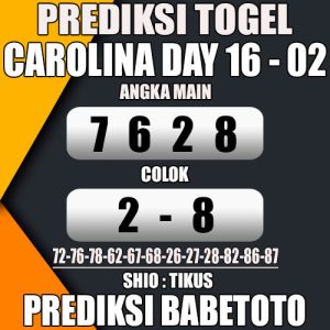 Prediksi CAROLINA DAY 16 Februari 2024