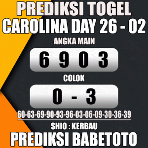 Prediksi CAROLINA DAY 26 Februari 2024