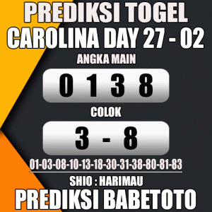 Prediksi CAROLINA DAY 27 Februari 2024