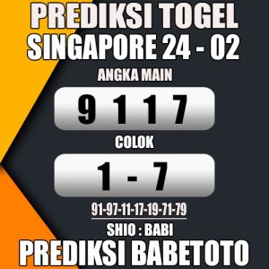 Prediksi SINGAPORE 24 Februari 2024