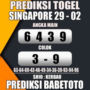 Prediksi SINGAPORE 29 Februari 2024