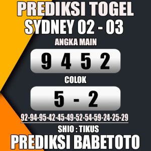 Prediksi SYDNEY 02 Maret 2024