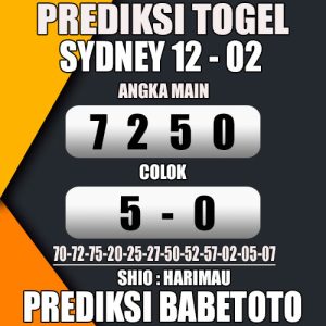 Prediksi SYDNEY 12 Februari 2024