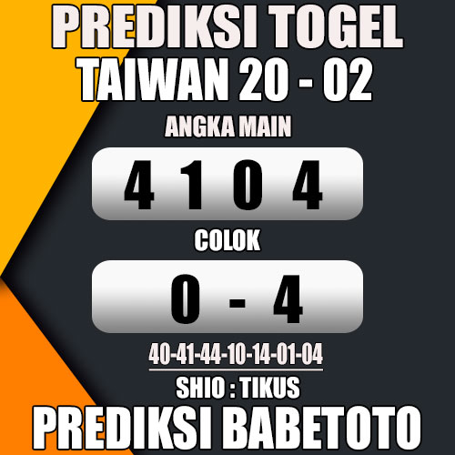 Prediksi TAIWAN 20 Februari 2024