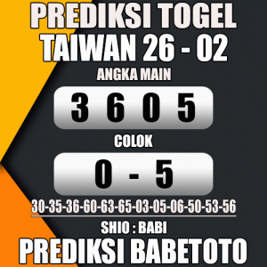 Prediksi TAIWAN 26 Februari 2024