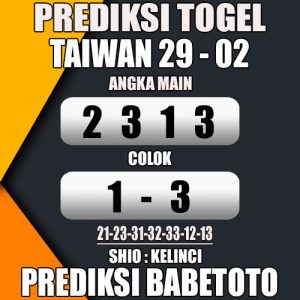 Prediksi TAIWAN 29 Februari 2024