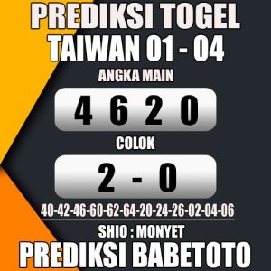 Prediksi TAIWAN 01 April 2024