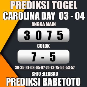 Prediksi CAROLINA DAY 03 April 2024