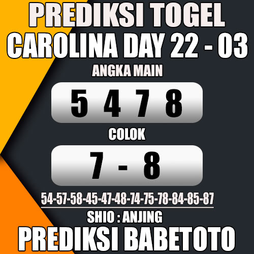 Prediksi CAROLINA DAY 22 Maret 2024