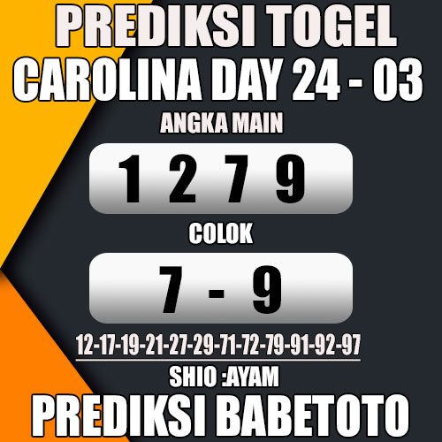 Prediksi CAROLINA DAY 24 Maret 2024