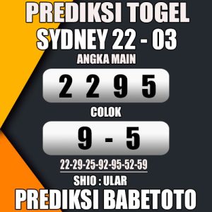 Prediksi SYDNEY 22 Maret 2024