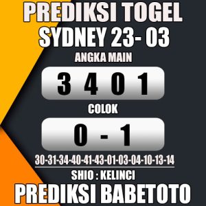 Prediksi SYDNEY 23 Maret 2024