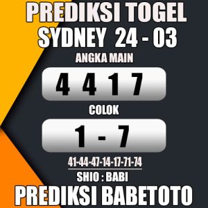 Prediksi SYDNEY 24 Maret 2024