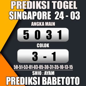 Prediksi SINGAPORE 24 Maret 2024