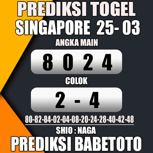 Prediksi SINGAPORE 25 Maret 2024