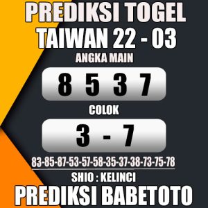 Prediksi TAIWAN 22 Maret 2024