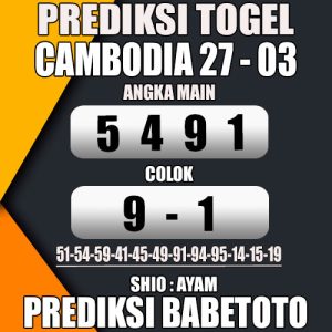 Prediksi CAMBODIA 27 Maret 2024