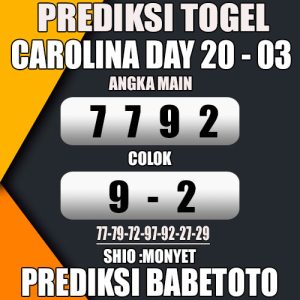 Prediksi CAROLINA DAY 20 Maret 2024