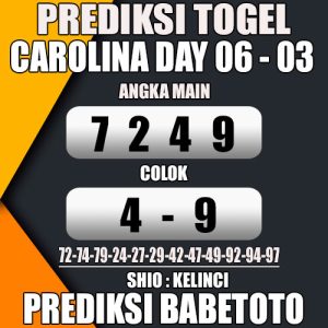 Prediksi CAROLINA DAY 06 Maret 2024