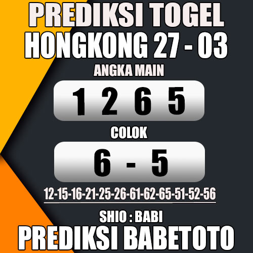 Prediksi HONGKONG 27 Maret 2024