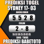 Prediksi SYDNEY 17 Maret 2024