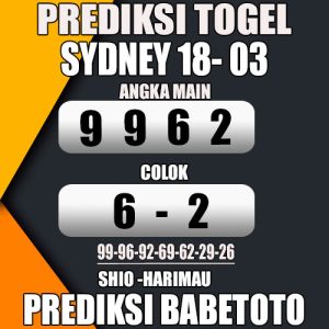 Prediksi SYDNEY 17 Maret 2024